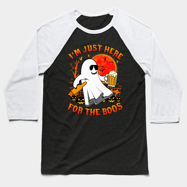 Funny Halloween Tee I'm Just Here For The Boos Costume Gift Baseball T-Shirt by saugiohoc994